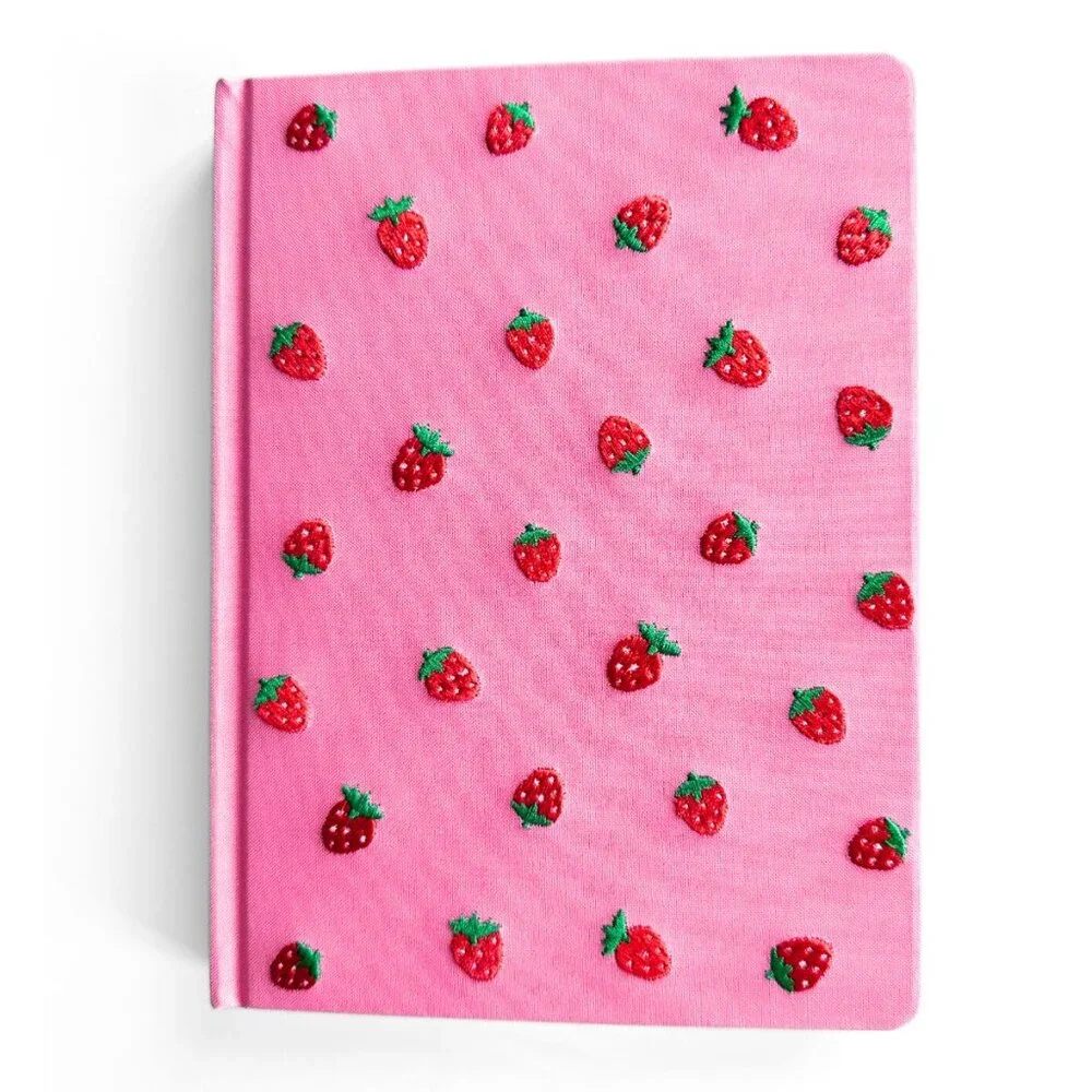 UP&UP Pink Red Strawberries Hardcover Lined Journal Notebook 240 Pgs NEW
